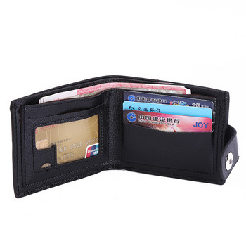 Мъжки портфейл Моден PV кожен Луксозен тънък портфейл за монети Бизнес сгъваем портфейл с късо портмоне Мъжки джоб за преносим държач за карти