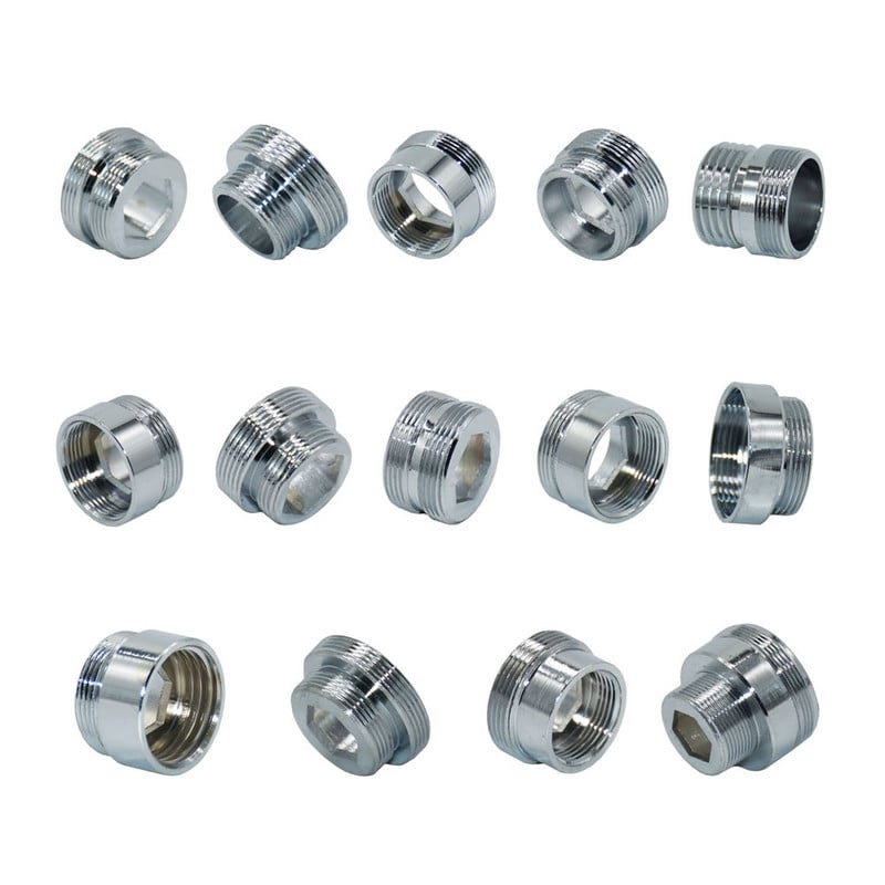 Mjed 3/8" 1/2" M14 M18 M22 Konektor s navojem Muški Ženski Za slavinu pročistača vode s mjehurićima Bakreni spojevi Razmak zubaca 1,5 mm