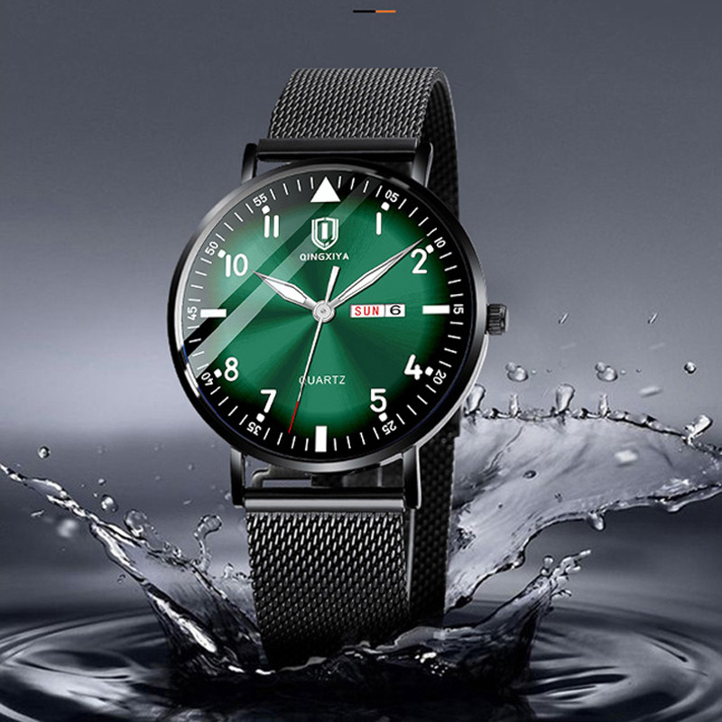 QINGXIYA populārākā zīmola vīriešu pulkstenis no nerūsējošā tērauda biznesa randiņu pulkstenis ūdensizturīgi pulksteņi vīriešu luksusa sporta kvarca rokas pulkstenis vīriešiem