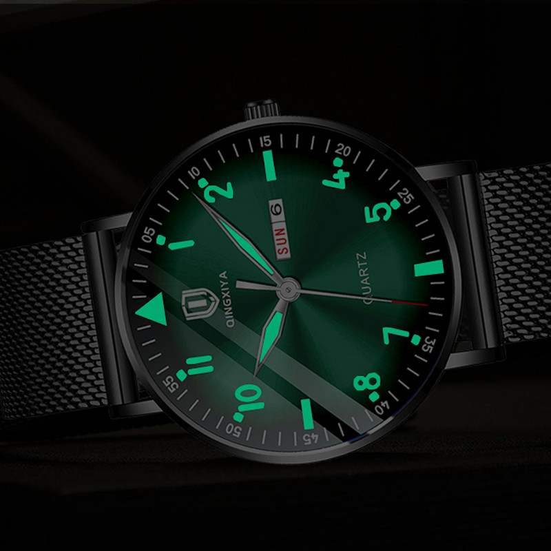 QINGXIYA populārākā zīmola vīriešu pulkstenis no nerūsējošā tērauda biznesa randiņu pulkstenis ūdensizturīgi pulksteņi vīriešu luksusa sporta kvarca rokas pulkstenis vīriešiem