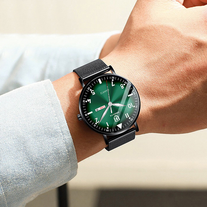 QINGXIYA populārākā zīmola vīriešu pulkstenis no nerūsējošā tērauda biznesa randiņu pulkstenis ūdensizturīgi pulksteņi vīriešu luksusa sporta kvarca rokas pulkstenis vīriešiem