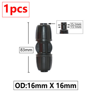16 mm aia kastmistoru ühenduspesa kastmisvooliku lukustusmutter küünarnuki tee otsa pistik redutseerivad pistikud talu veetorude liitmikud