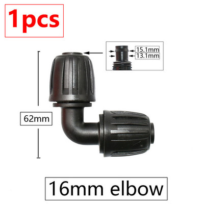 16 mm aia kastmistoru ühenduspesa kastmisvooliku lukustusmutter küünarnuki tee otsa pistik redutseerivad pistikud talu veetorude liitmikud