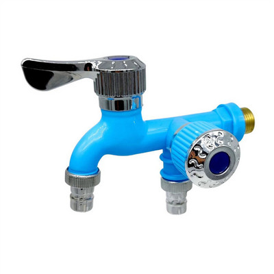 Dvostruka kontrola Dvostruka izlazna slavina za vodu 1/2" Univerzalno sučelje Plastična slavina Kućna kupaonska crijevo za navodnjavanje Brzi priključak