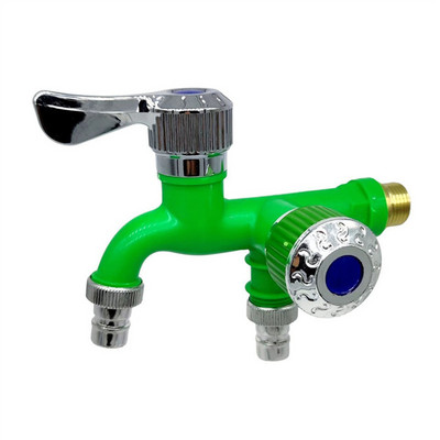 Dvostruka kontrola Dvostruka izlazna slavina za vodu 1/2" Univerzalno sučelje Plastična slavina Kućna kupaonska crijevo za navodnjavanje Brzi priključak