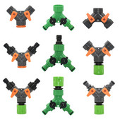 1/2 3/4-tolline 2-suunaline aiavooliku veejaotur Y-tüüpi voolikuühendus kiirühendusega tilgakastmissüsteemi veekontrolleri ventiil