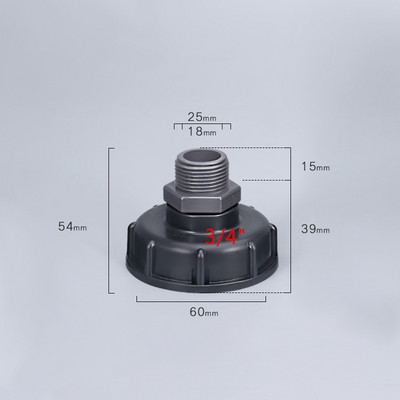 IBC tvertnes adapteris 60 mm rupja vītne līdz 1/2`` 3/4`` 1`` dārza šļūtenes savienotājs Izturīgi ūdens tvertnes piederumi