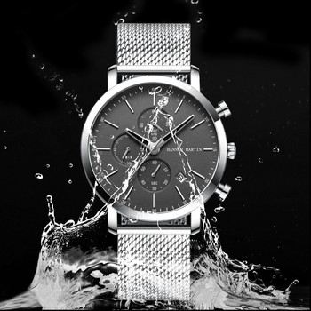 Hannah Martin Мъжки часовник HM-109 Мъжки ръчен часовник от неръждаема стомана Многофункционален календар Бизнес мъжки часовници Relogio Masculino