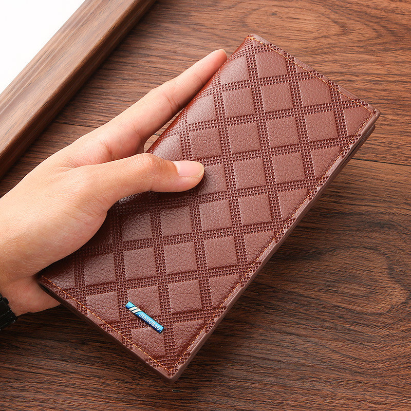 Modes rūtains vīriešu maciņš, vīriešu maki, somiņas monētu somiņa karšu turētājs maki rāvējslēdzējs PU ādas sajūgs luksusa biznesa naudas soma