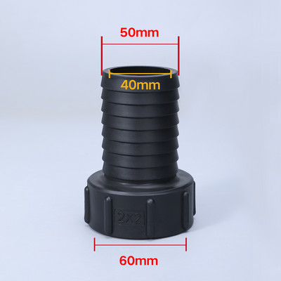 Adaptor rezervor IBC Intrare 60mm filet grosier la 1/2" 3/4" 1" 2 inch Furtun negru Conector țeavă Accesorii pentru robinet de grădină