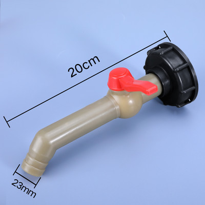 IBC tvertnes adaptera ieplūde 60 mm Rupja vītne līdz 1/2" 3/4" 1" 2 collu šļūtene, melna Caurules savienotājs Dārza zāliena krāna piederumi