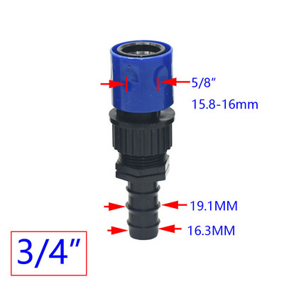 Dzeloņveida 1/4 3/8 1/2 3/4 1 collas šļūtenes ātrais savienotājs 4/7 mm 8/11 mm 16 mm 20 mm 25 mm ūdens šļūtenes savienotājs krāns 1 gab.
