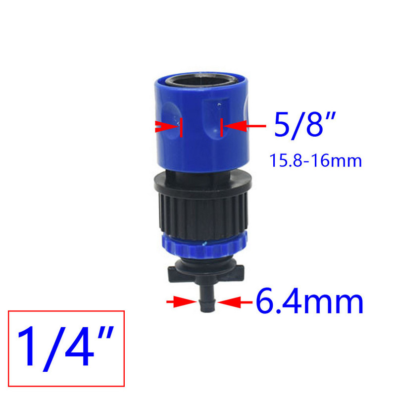 Dzeloņveida 1/4 3/8 1/2 3/4 1 collas šļūtenes ātrais savienotājs 4/7 mm 8/11 mm 16 mm 20 mm 25 mm ūdens šļūtenes savienotājs krāns 1 gab.