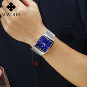 WWOOR 2023 Fashion Sqaure Ultra Thin Ανδρικά Ρολόγια Κορυφαίας επωνυμίας Luxury Japan Quartz Movement Αδιάβροχο ρολόι χειρός ημερομηνίας Reloj Hombre