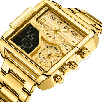 BOAMIGO Най-новият мъжки хронограф с 3 часови зони LED светещ луксозен мъжки ръчен часовник F941