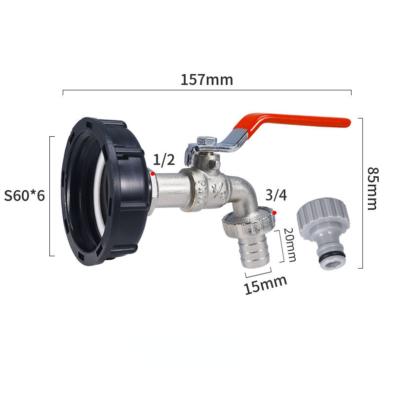 IBC bako bako čiaupo adapteris S60X6 šiurkščiavilnių sriegių sodas greito prijungimo maišytuvo lydinio pakaitinio vožtuvo jungtis Connect pakaitinis sodas