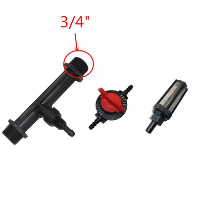 1/2, 3/4 ιντσών Thread Venturi Fertilizer Injector, 4-τάχυτη βαλβίδα ελέγχου ροής, φίλτρο νερού Agriculture Irgation Fittings 1 Set