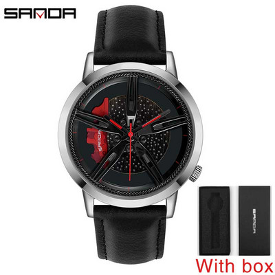 Vīriešu kvarca rokas pulksteņu sacīkšu riteņu ciparnīca pielāgota dizaina auto ūdensnecaurlaidīgs pulkstenis, āda pielāgots, nedrukājams riteņu loka rumbas pulksteņi