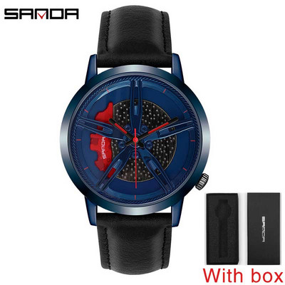 Vīriešu kvarca rokas pulksteņu sacīkšu riteņu ciparnīca pielāgota dizaina auto ūdensnecaurlaidīgs pulkstenis, āda pielāgots, nedrukājams riteņu loka rumbas pulksteņi