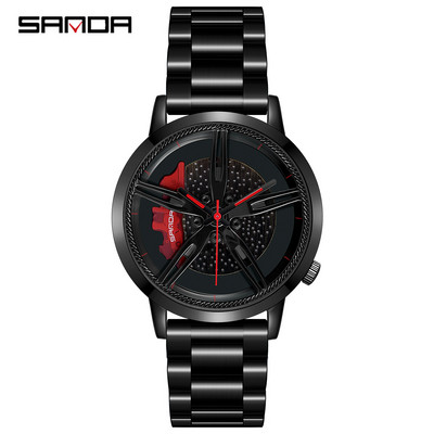 Vīriešu kvarca rokas pulksteņu sacīkšu riteņu ciparnīca pielāgota dizaina auto ūdensnecaurlaidīgs pulkstenis, āda pielāgots, nedrukājams riteņu loka rumbas pulksteņi