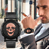 Kreatív divat, 2023, koponya, kvarc karóra, férfi rozsdamentes acél szíjas sportóra Vízálló férfi óra Relogio Masculino