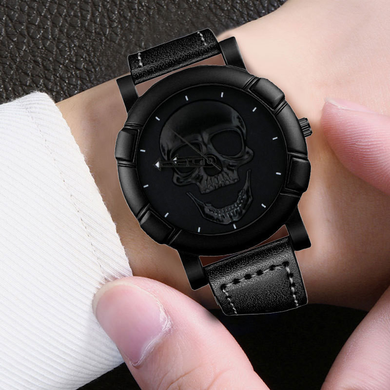 Kreatív divat, 2023, koponya, kvarc karóra, férfi rozsdamentes acél szíjas sportóra Vízálló férfi óra Relogio Masculino