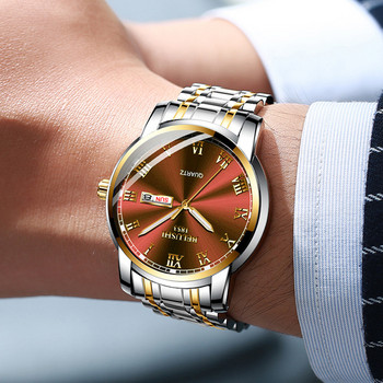BELUSHI Мъжки модни бизнес кварцови ръчни часовници Водоустойчив аналогов часовник от неръждаема стомана Мъжки часовник Календар 2022 Нови часовници