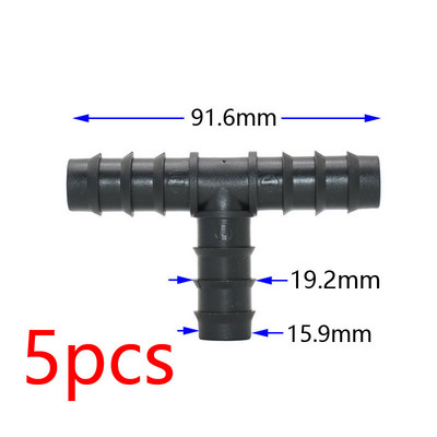 1/2 3/4 1 collas dārza šļūtenes T-veida elkoņa gala spraudnis Taisns savienotājs 16/20/25 mm PE šļūtenes ūdens sadalītāja remonts 90 grādu savienotājs