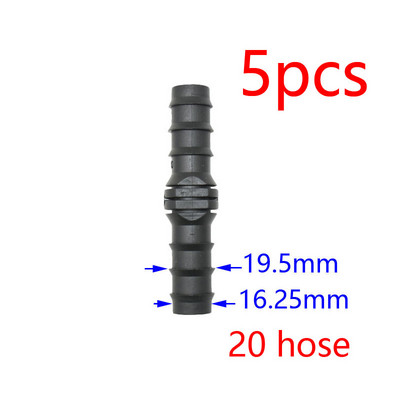 1/2 3/4 1 collas dārza šļūtenes T-veida elkoņa gala spraudnis Taisns savienotājs 16/20/25 mm PE šļūtenes ūdens sadalītāja remonts 90 grādu savienotājs