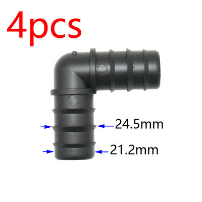 1/2 3/4 1 collas dārza šļūtenes T-veida elkoņa gala spraudnis Taisns savienotājs 16/20/25 mm PE šļūtenes ūdens sadalītāja remonts 90 grādu savienotājs