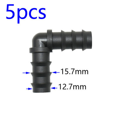 1/2 3/4 1 collas dārza šļūtenes T-veida elkoņa gala spraudnis Taisns savienotājs 16/20/25 mm PE šļūtenes ūdens sadalītāja remonts 90 grādu savienotājs