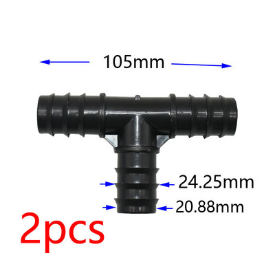 1/2 3/4 1 collas dārza šļūtenes T-veida elkoņa gala spraudnis Taisns savienotājs 16/20/25 mm PE šļūtenes ūdens sadalītāja remonts 90 grādu savienotājs