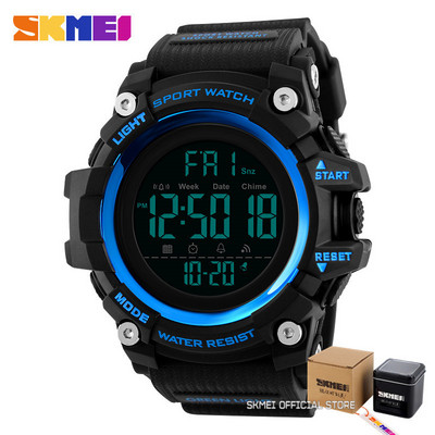 SKMEI Triecienizturīgs 2 laika sporta pulkstenis Hronometrs Count Down Vīriešu digitālie pulksteņi Ūdensizturīgs, mīksts pulkstenis vīriešiem reloj hombre 1384