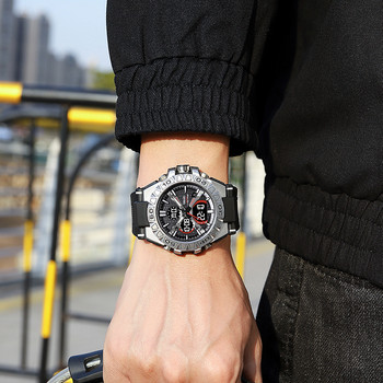 Нови мъжки модни часовници Кварцов часовник Водоустойчив 50M мъжки дигитален часовник Led 8071 Smael Brand Watch Военен спортен двоен дисплей