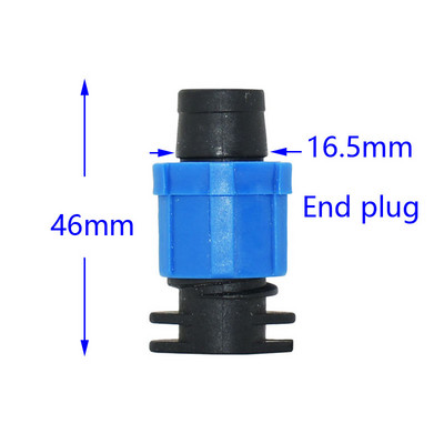 5gab 16 mm apūdeņošanas pilienu lentes savienotāji T-veida elkoņa gala spraudnis remonta savienotājs Lauksaimniecības ūdens taupīšanas apūdeņošanas šļūtenes savienojums
