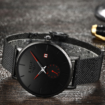 Ανδρικά ρολόγια με ζώνη LIGE 2022 New Fashion Mesh Belt Ανδρικά Ρολόγια Αδιάβροχο Χαλαζία Ανδρικό ρολόι από ανοξείδωτο ατσάλι Date Casual ρολόι