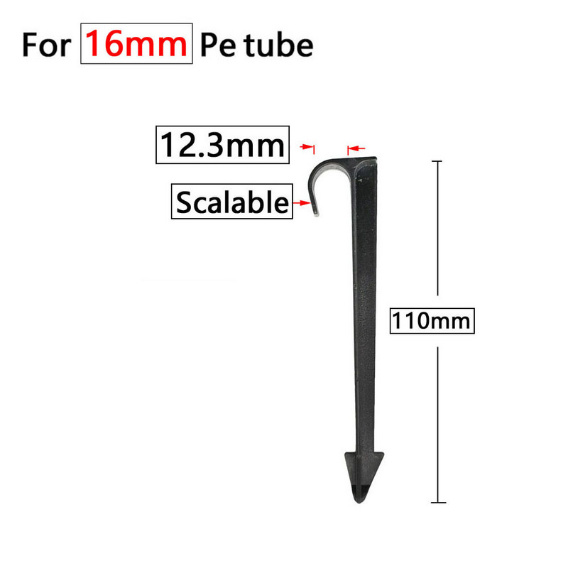 Dārzs 1/4" 3/8" 16mm 20mm šļūtene 11cm 20cm "C" forma fiksētu kātu turētāja kronšteins 3/5 4/7mm pilināmās apūdeņošanas caurules ievietošanas zeme