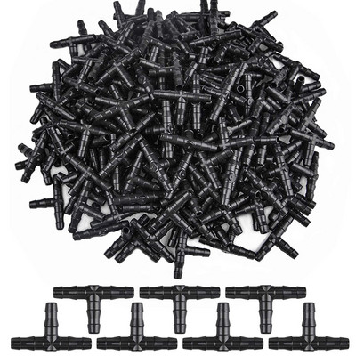 30 gab. 1/4" universālie dzeloņstieņu veidgabali, dzeloņstieņu savienotāji pilienveida apūdeņošanai 4/7 mm ūdens caurules pilienveida apūdeņošanas laistīšanas sistēmai