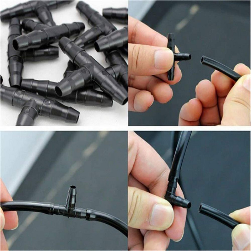 30 gab. 1/4" universālie dzeloņstieņu veidgabali, dzeloņstieņu savienotāji pilienveida apūdeņošanai 4/7 mm ūdens caurules pilienveida apūdeņošanas laistīšanas sistēmai