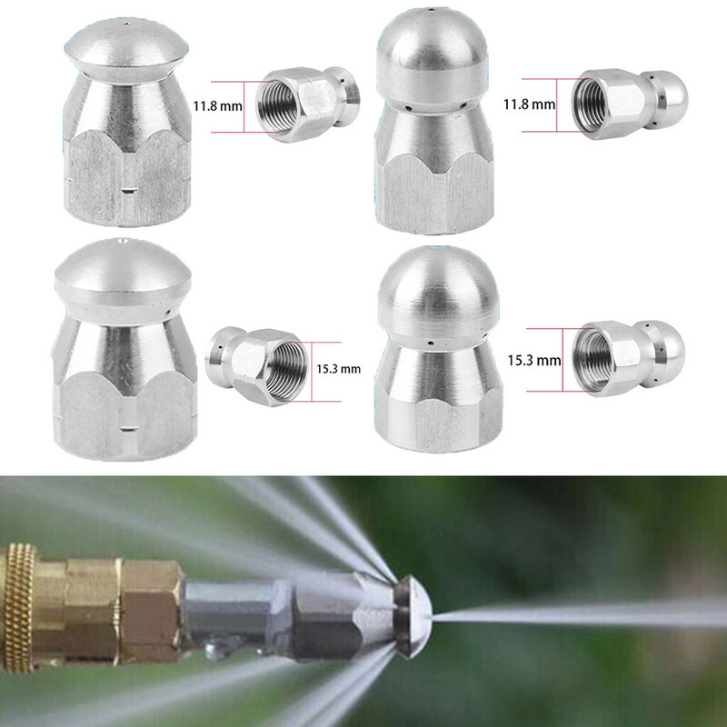 1/4\'\' 3/8\" Vīriešu augstspiediena mazgātāja tīrīšanas sprauslas kanalizācijas kanalizācijas tīrīšanas caurules strūklas rotējošas sprauslas bagarēšanas sprauslu smidzinātāji