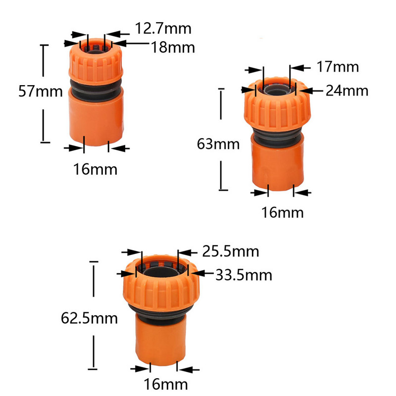 1/2 3/4 1-tolline autopesuvoolik Kiirühendus Veetõkkeühendused Aia muru kastmisvihmutite jaoks Toruadapterid 1 tk