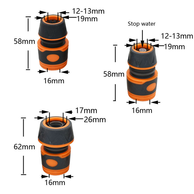 1/2 3/4 1-tolline autopesuvoolik Kiirühendus Veetõkkeühendused Aia muru kastmisvihmutite jaoks Toruadapterid 1 tk