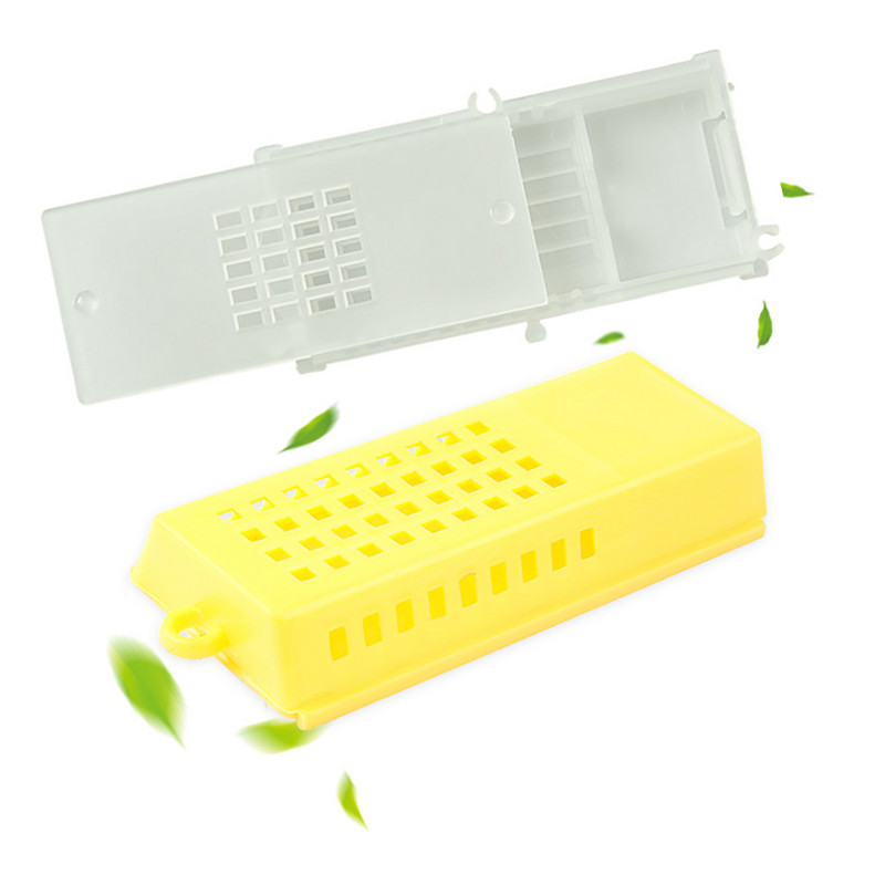 15 vnt. bitininkystės įranga transportavimo narvai Plastikiniai karaliaus kalinių bičių karalienės pašto kambarys narvelyje Bitės Įrankiai Geltona balta bitininkystė