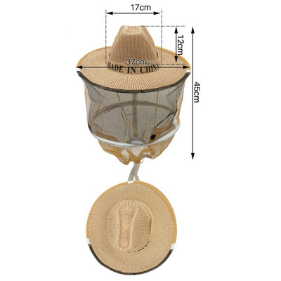 Pălărie pentru apicultori, pălărie respirabilă, pălărie pentru apicultor, cu voal de înaltă vizibilitate, protecție facială, kit de pornire pentru apicultor în aer liber