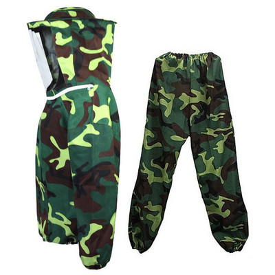 Bee Proof Striukės Kelnės Kaukė Bites Apsauginė Suknelė Kamufliažinis Bitininkystės Kostiumas Apsauginiai Drabužiai Viso kūno suaugusiems