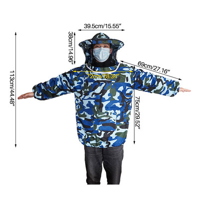 Pčelarska odijela Pčelarska zaštitna odjeća Jakna Odijelo Praktična zaštitna pčelarska odjeća Veo haljina sa šeširom Opremljeno odijelo