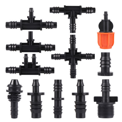 10 tk 8/11 mm aiavooliku niisutusliitmikud 3-suunaline 4-suunaline 3/8" kuni 1/4" okastraatühendus muru, põllumajanduse ja tilgutitorude jaoks