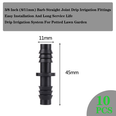 10 gab. 8/11 mm dārza šļūtenes apūdeņošanas piederumi 3 ceļi 4 ceļi 3/8" līdz 1/4" dzeloņveida savienotājs zālienam, lauksaimniecībai un pilienu caurulēm