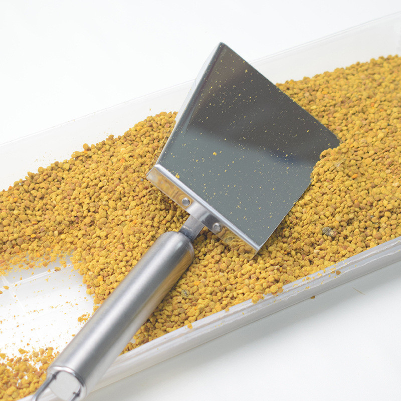 1 gab Biškopības nerūsējošā tērauda ziedputekšņu lāpsta tīra medus nosūcējs, plakans strops, tīrs skrāpis, profesionāls biškopja rīks