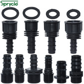 SPRYCLE 4PC 1/2" 3/4" anya menetes csatlakozó a szárhoz 16mm 20mm 25mm PE tömlőadapter Kerti öntöző csepegtető öntözőrendszer